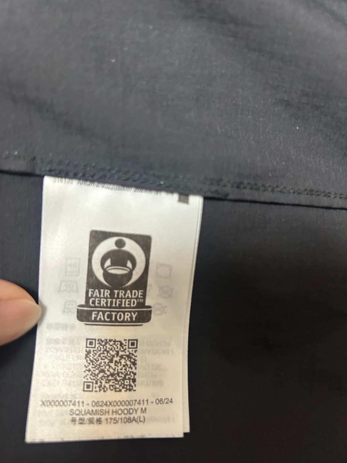 S급) 아크테릭스 스쿼미시 후디 블랙 L  상품이미지7