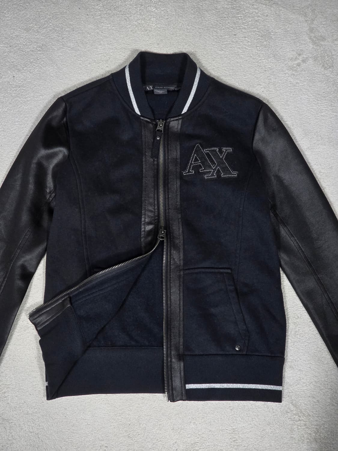 아르마니 익스체인지 여성 블랙 레더 자켓 S 상품이미지3
