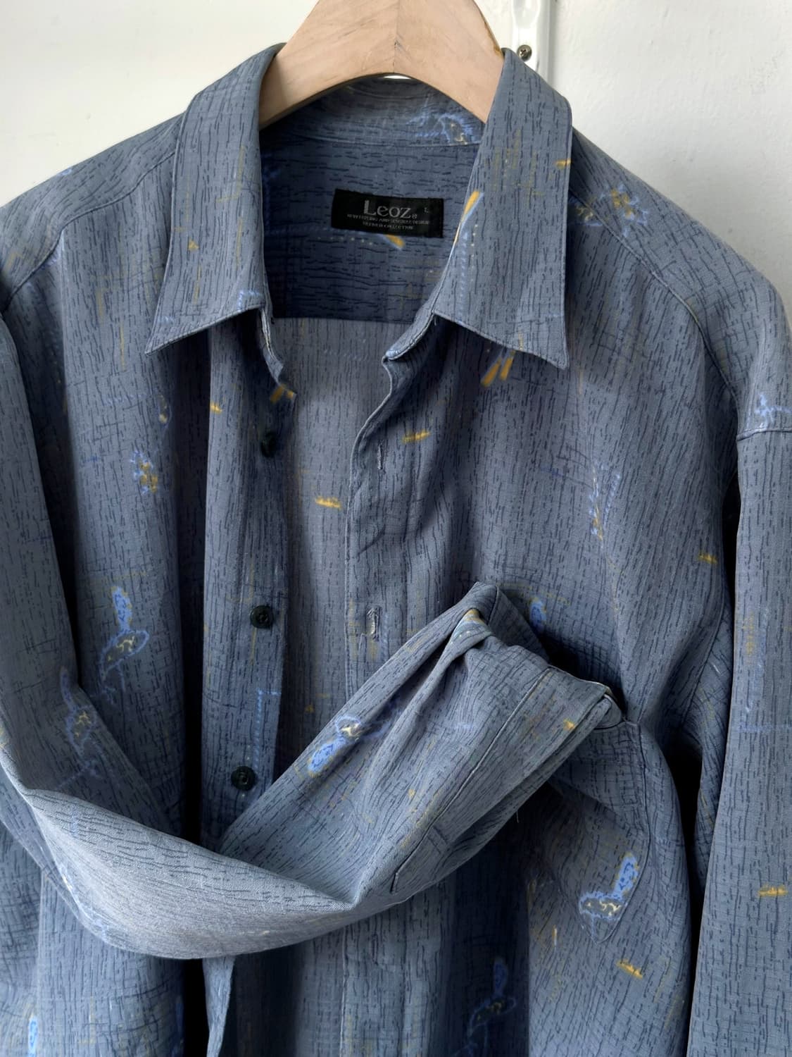 Design pattern fabric L/S shirt 상품이미지1