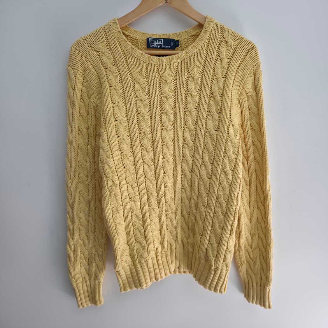 [L] 폴로 랄프로렌 옐로우 케이블 니트 상품이미지1