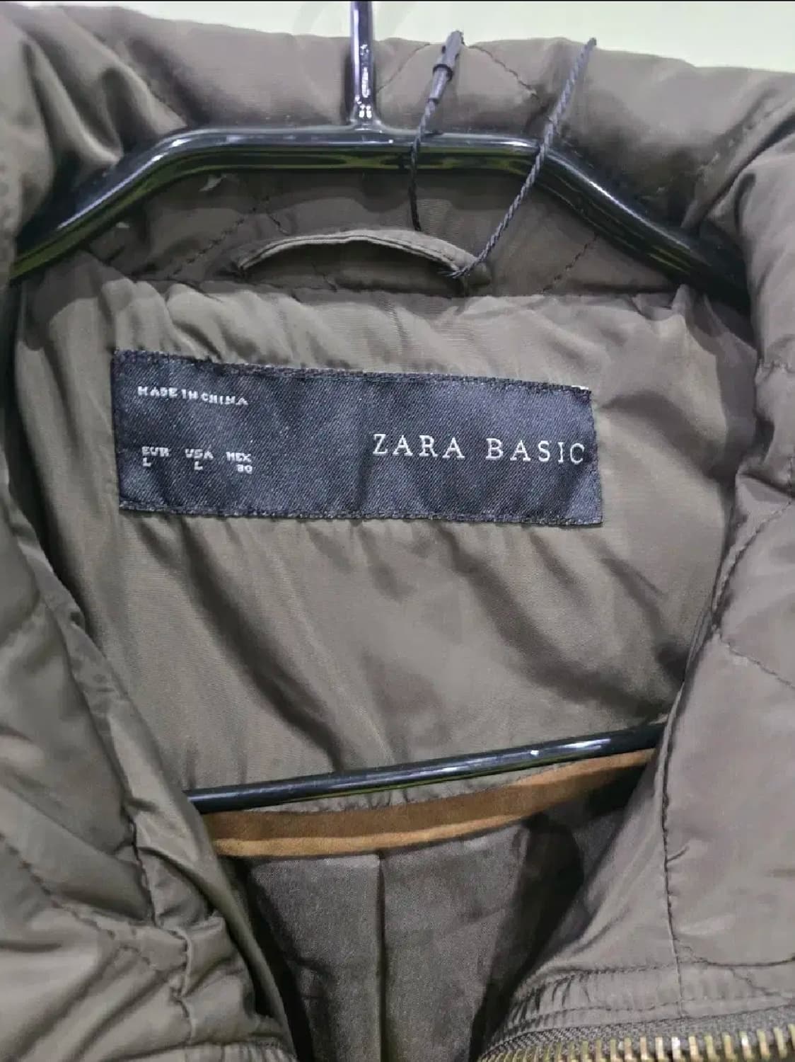 자라 베이직 퀼팅 벨트 자켓 카키 상품이미지3