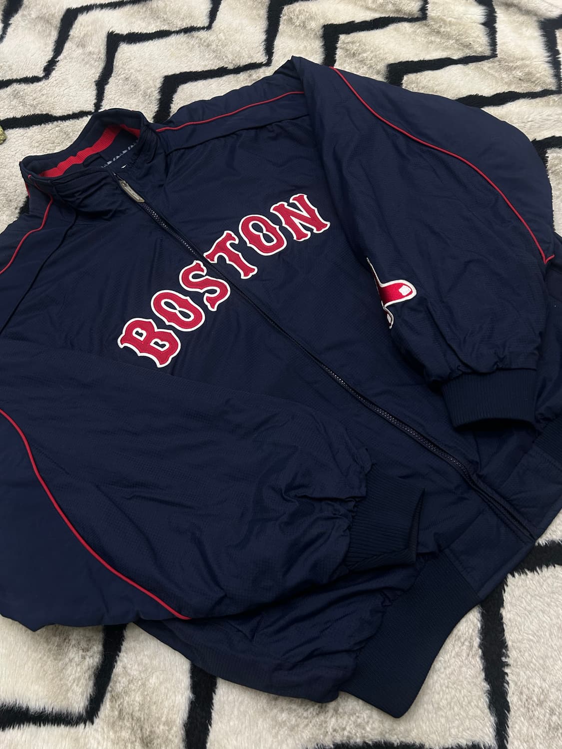 [2XL]마제스틱 보스턴 레드삭스 오왼자켓/기모/네이비 상품이미지2