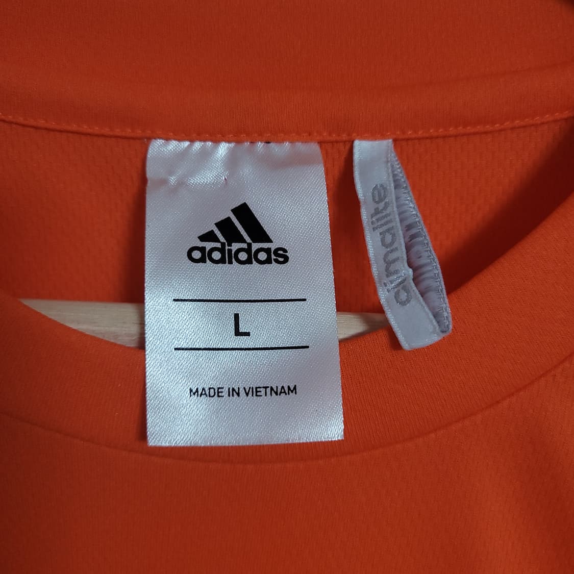 (L) ADIDAS 아디다스 삼선 오렌지 기능성 반팔 티셔츠 상품이미지2