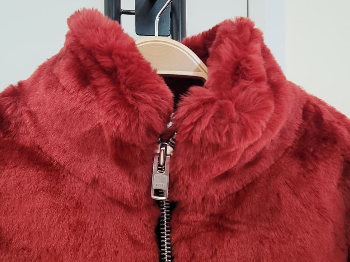 챈스챈스 CHANCECHANCE 레드 에코퍼 숏 자켓 S사이즈 상품이미지2