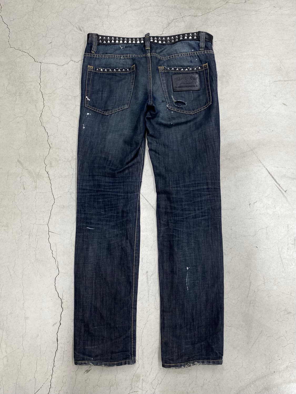 디스퀘어드2 스터드 레더 데님 팬츠 상품이미지5