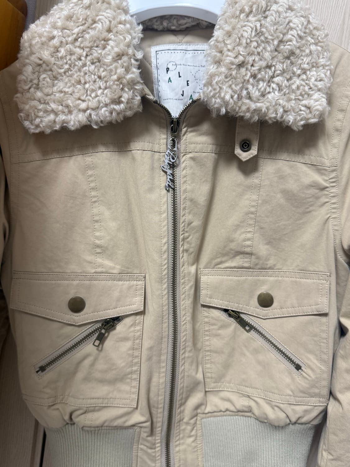 [실사O] 페일제이드 빈티지 코튼 패디드 봄버 점퍼 베이지 상품이미지5