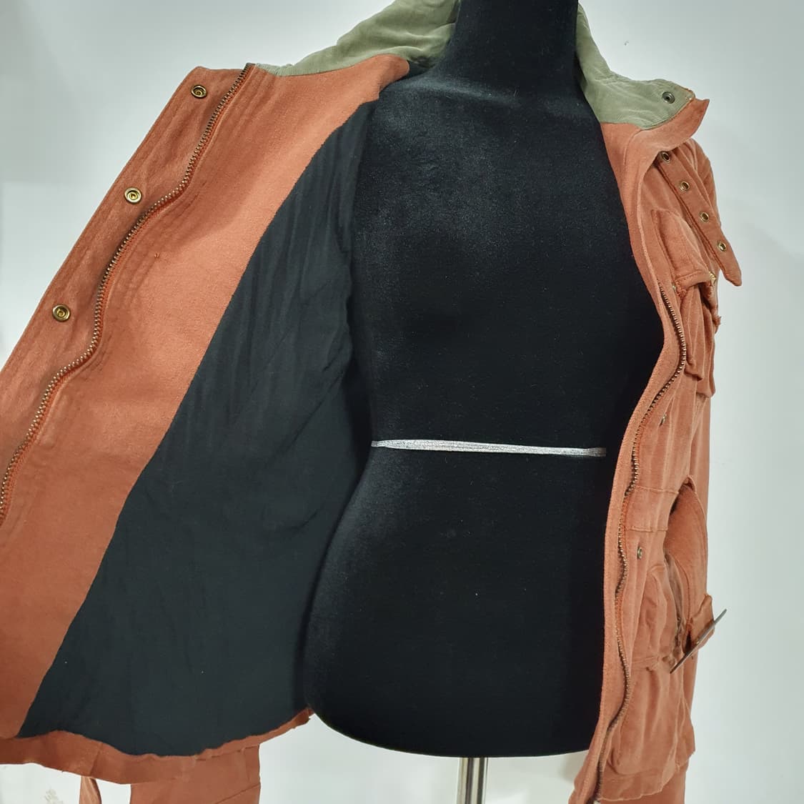 (77) 밀란로랭 브릭오렌지 빈티지 벨티드 야상 자켓 상품이미지5