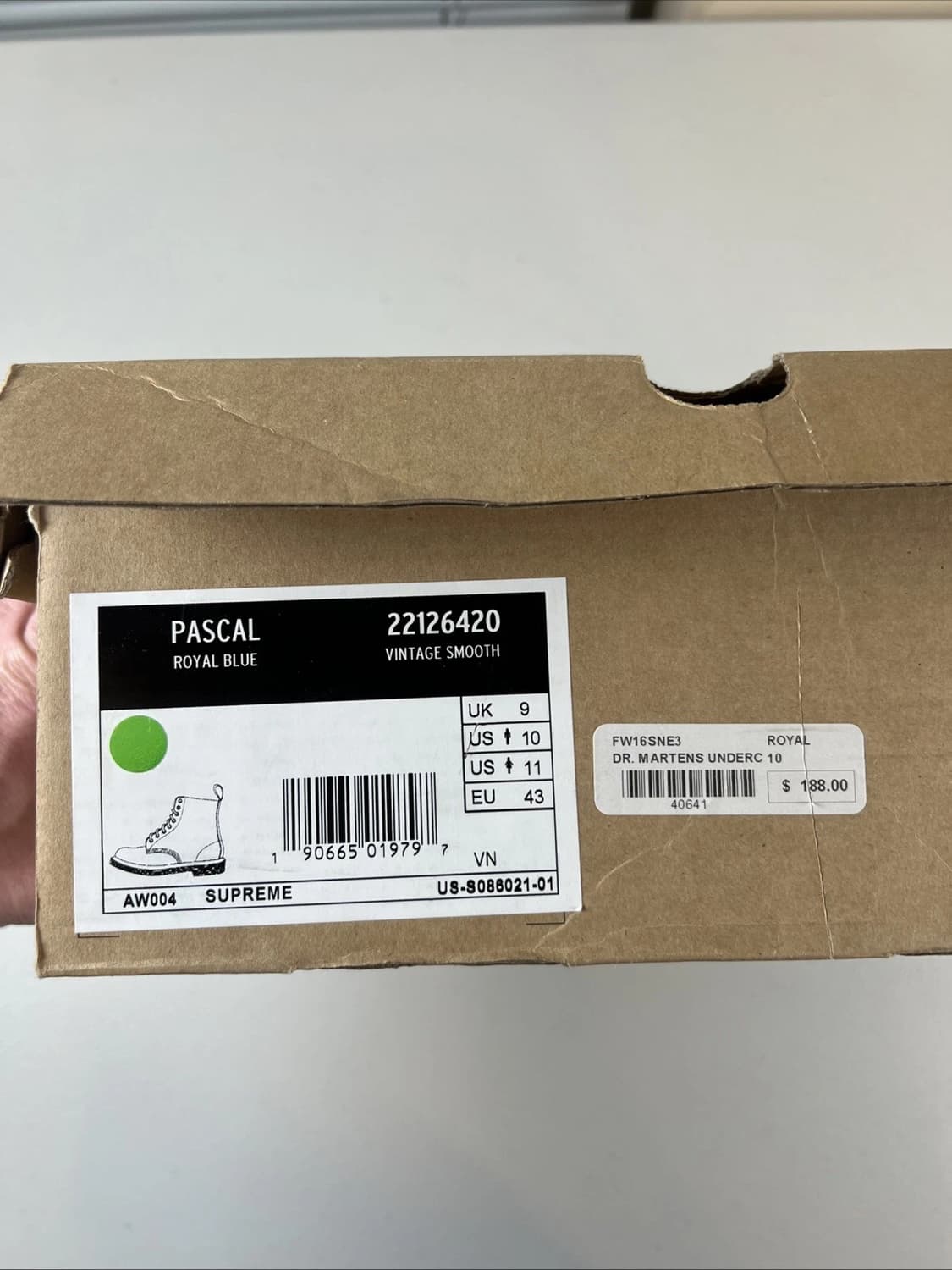 슈프림 x 언더커버 x 닥터마틴 8홀 아나키 블루 부츠 280 상품이미지7