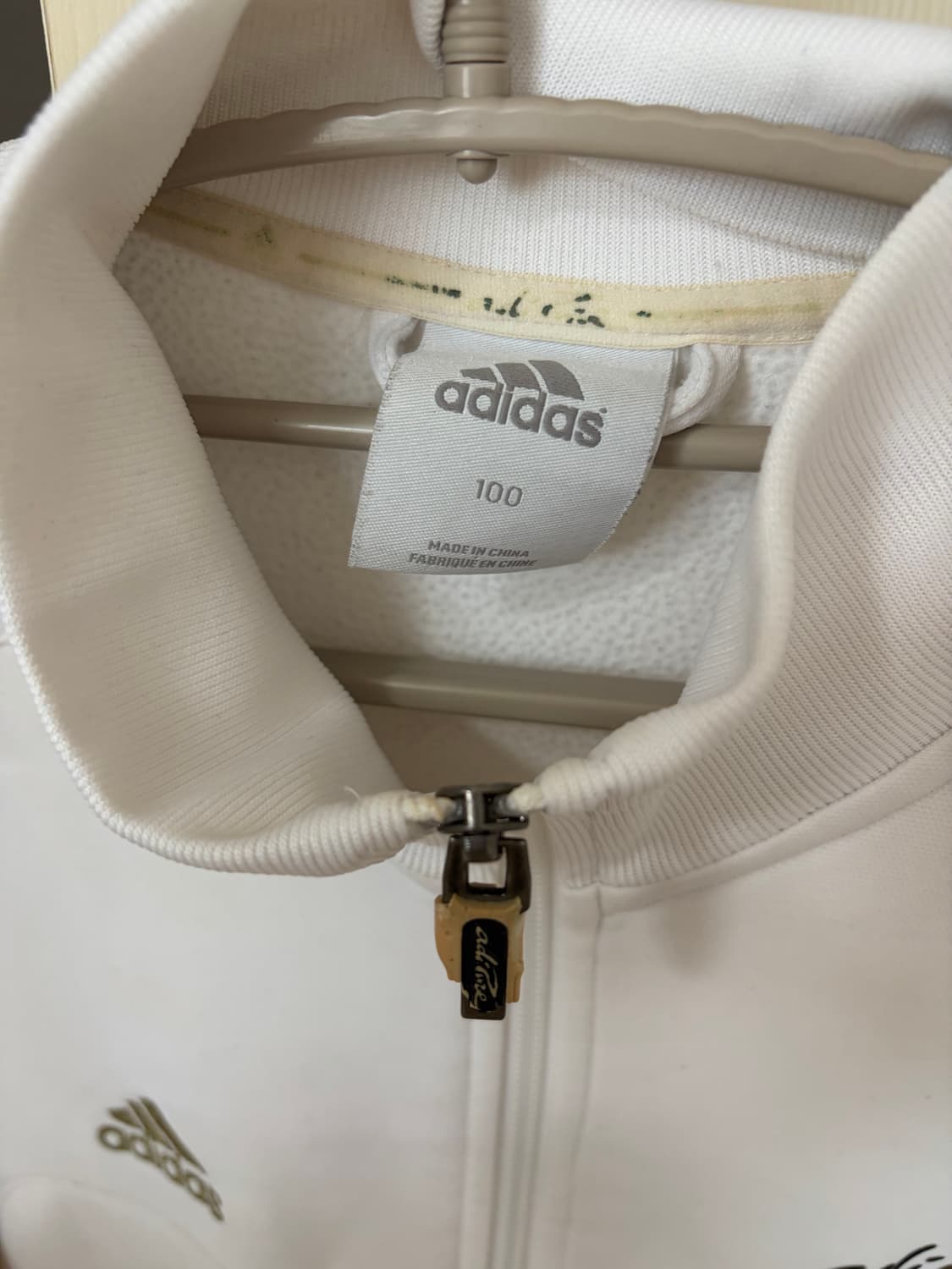 빈티지 아디다스 흰색 금색 라인 져지 100 상품이미지3