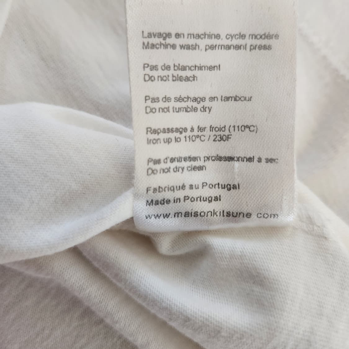 파리매장구매(정품)메종키츠네 폭스헤드 반팔 티셔츠 화이트 (XS) 공용 상품이미지8