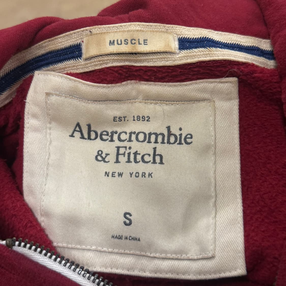 아베크롬비 레드 버건디 후드집업 상품이미지6