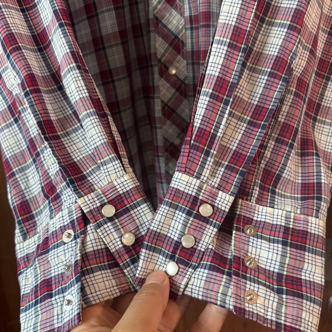 90s 랭글러 체크 웨스턴셔츠 상품이미지4