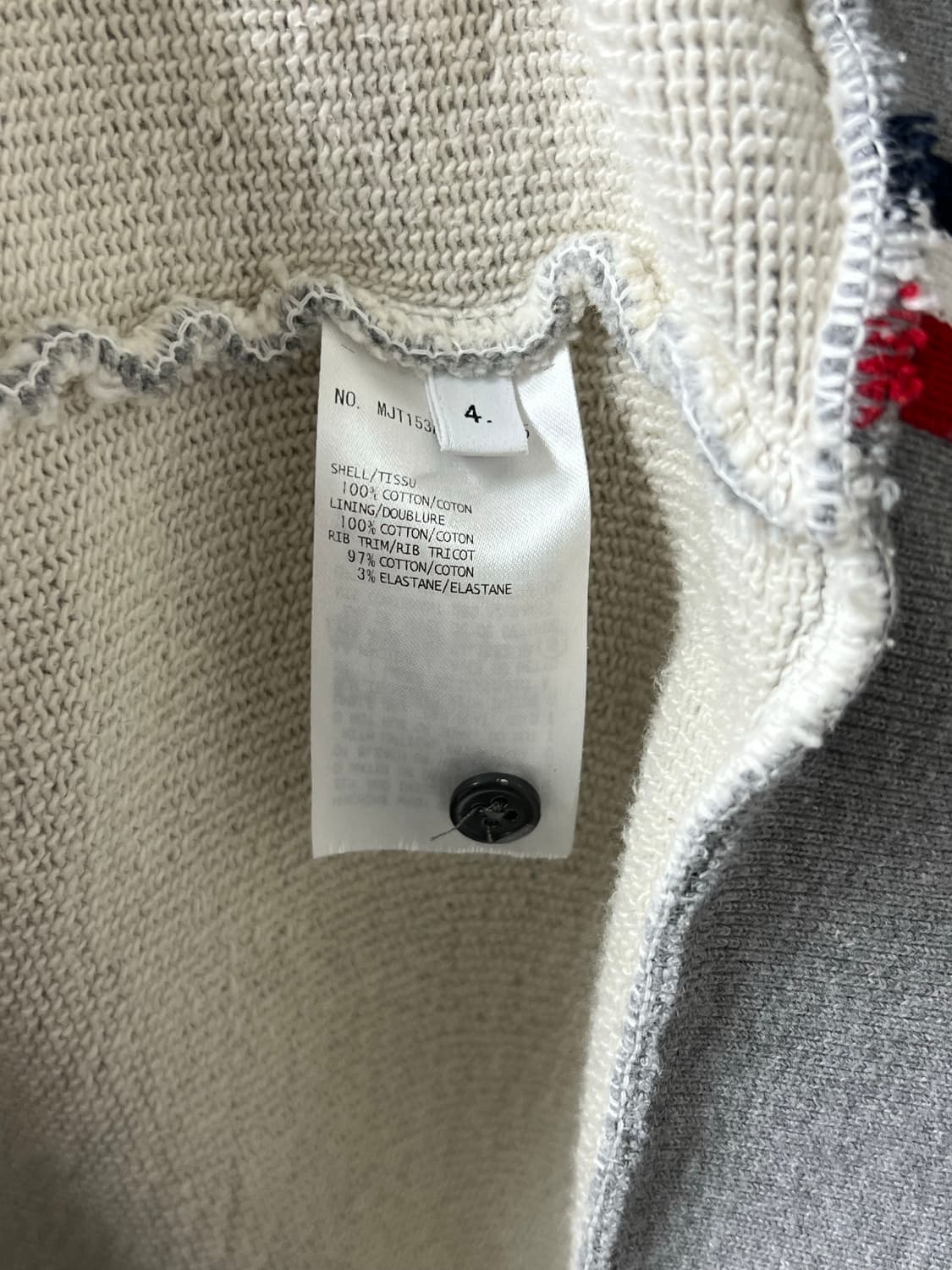 [정품] 4 톰브라운 백삼선 후드집업 그레이 상품이미지7