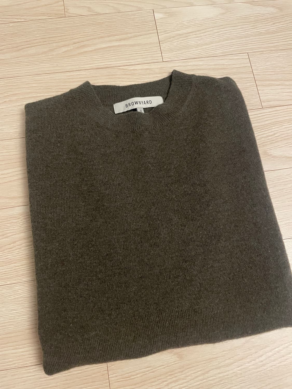 브라운야드 크루넥 니트 올리브 3사이즈 상품이미지3