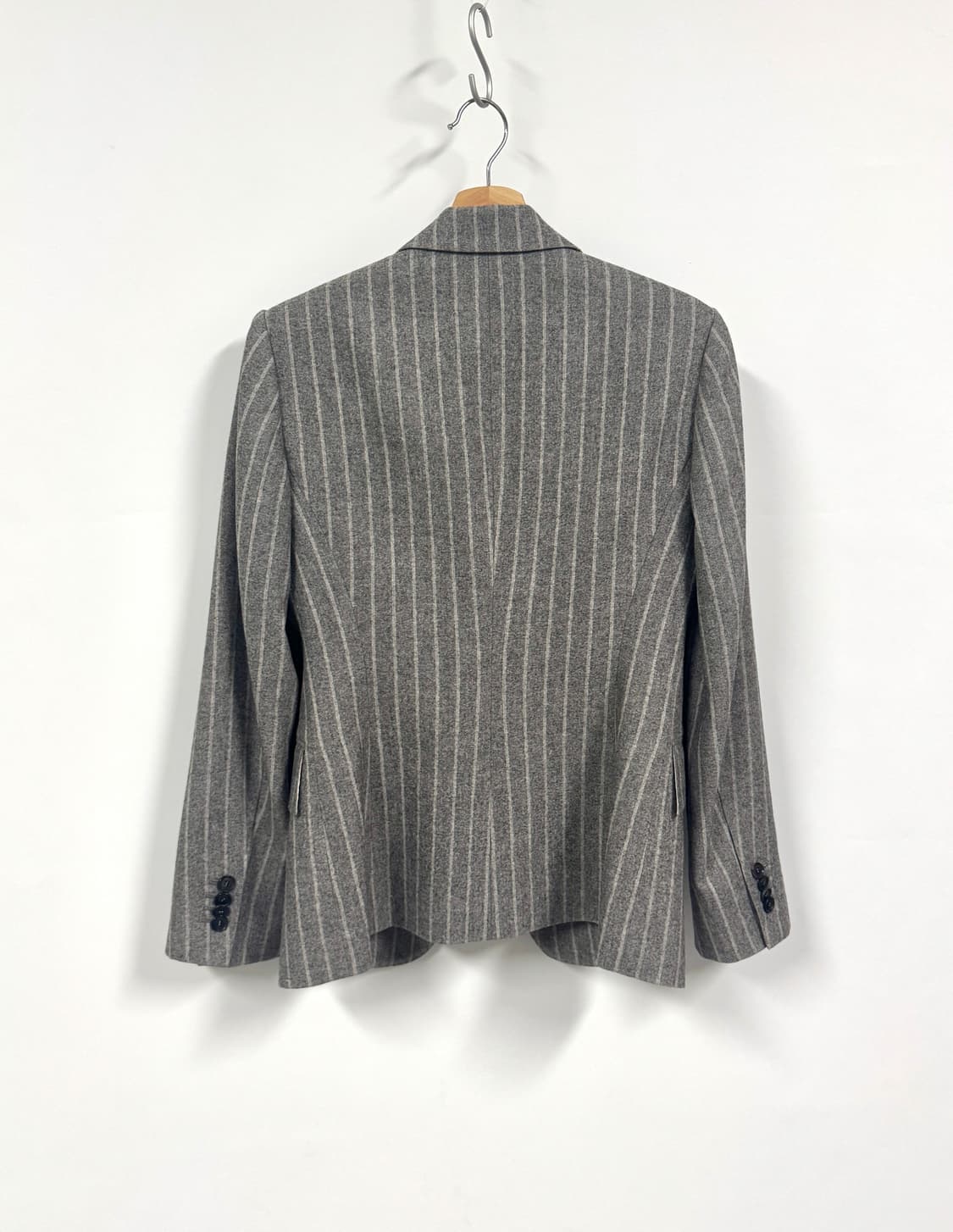 KITON 키톤 여성 원버튼 그레이 스트라이프 울 자켓 42 상품이미지2