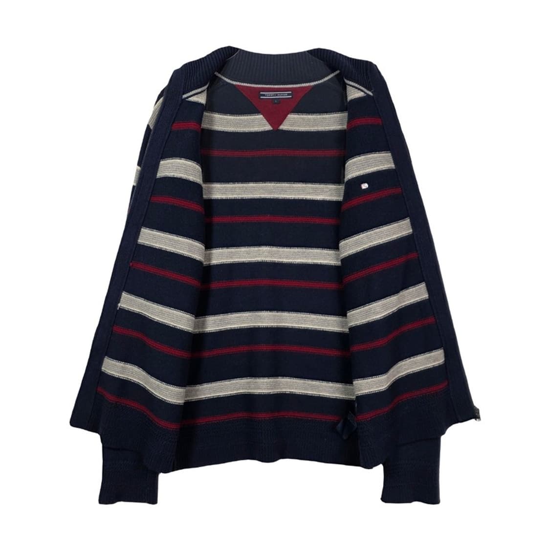 타미힐피거 울 아카이브 스트라이프 풀집업 니트 L 상품이미지6