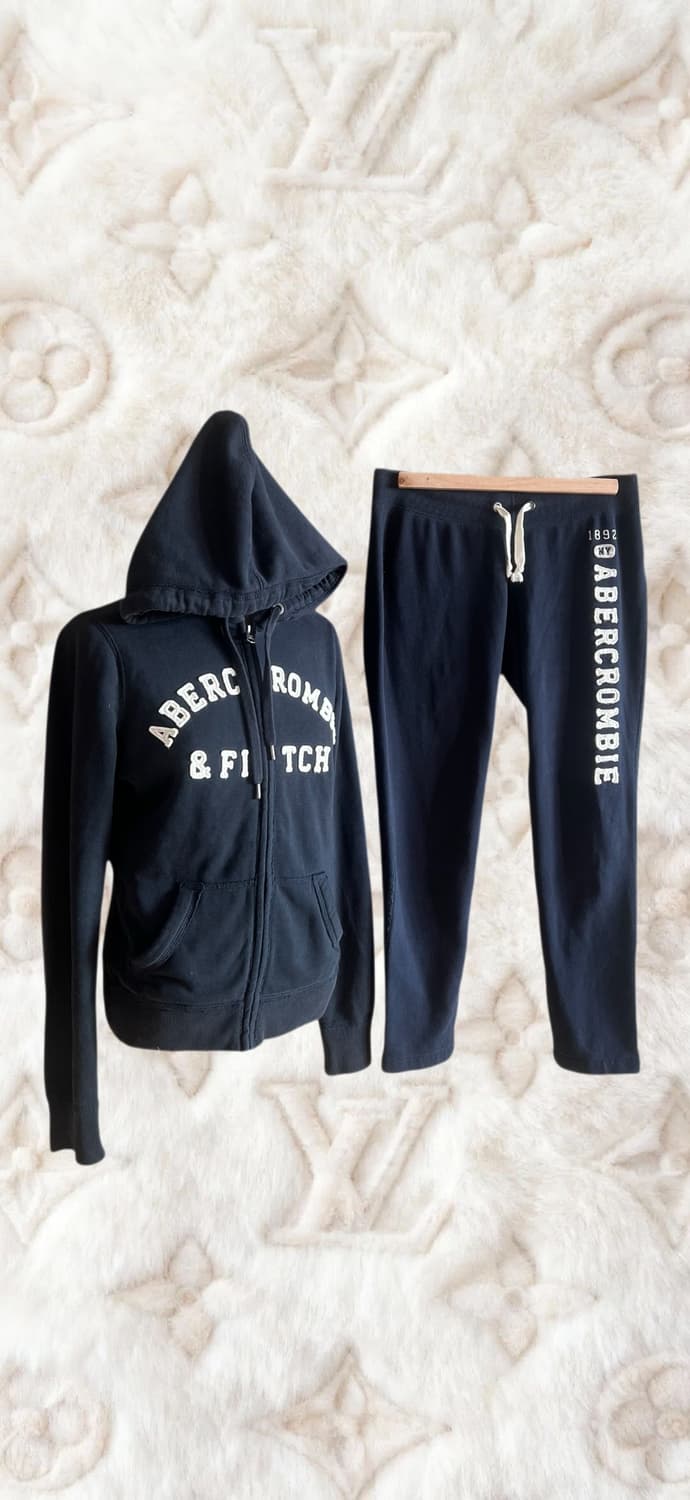 Y2k Abercrombie 아베크롬비 클래식 네이비 후드 팬츠 셋업 S 상품이미지1