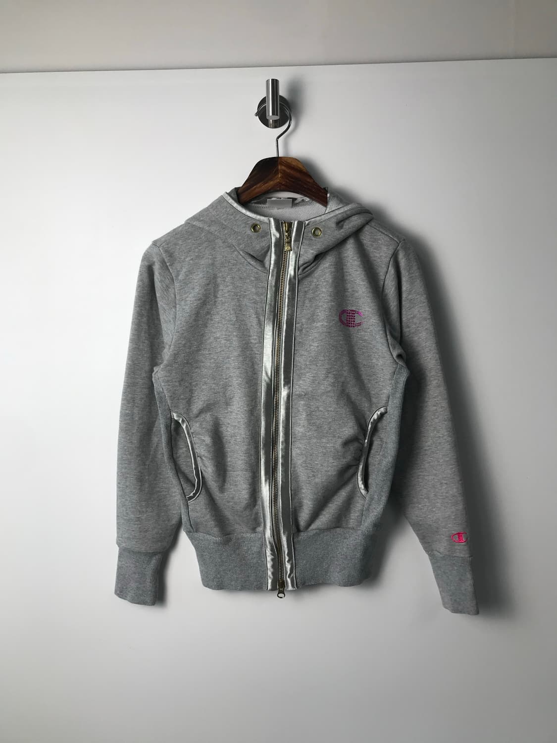 챔피온 일판 큐빅로고 그레이 후드집업  상품이미지2