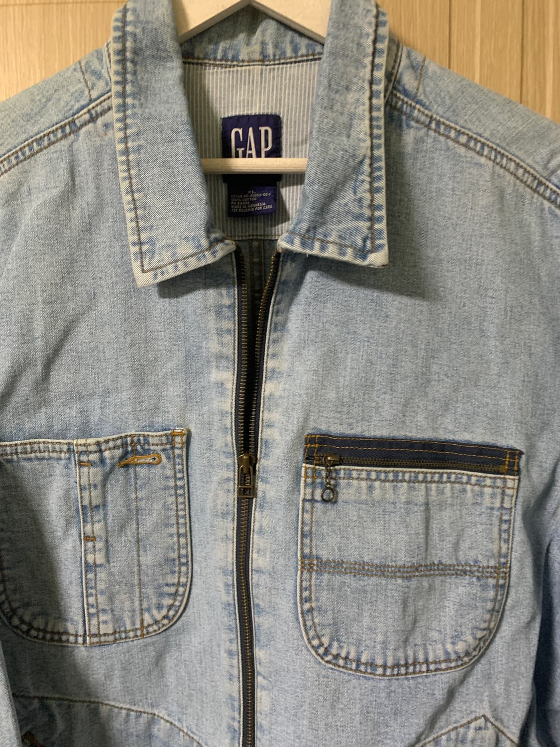 90s 올드 갭 데님 덩가리 워크 포켓 자켓 XL 상품이미지2