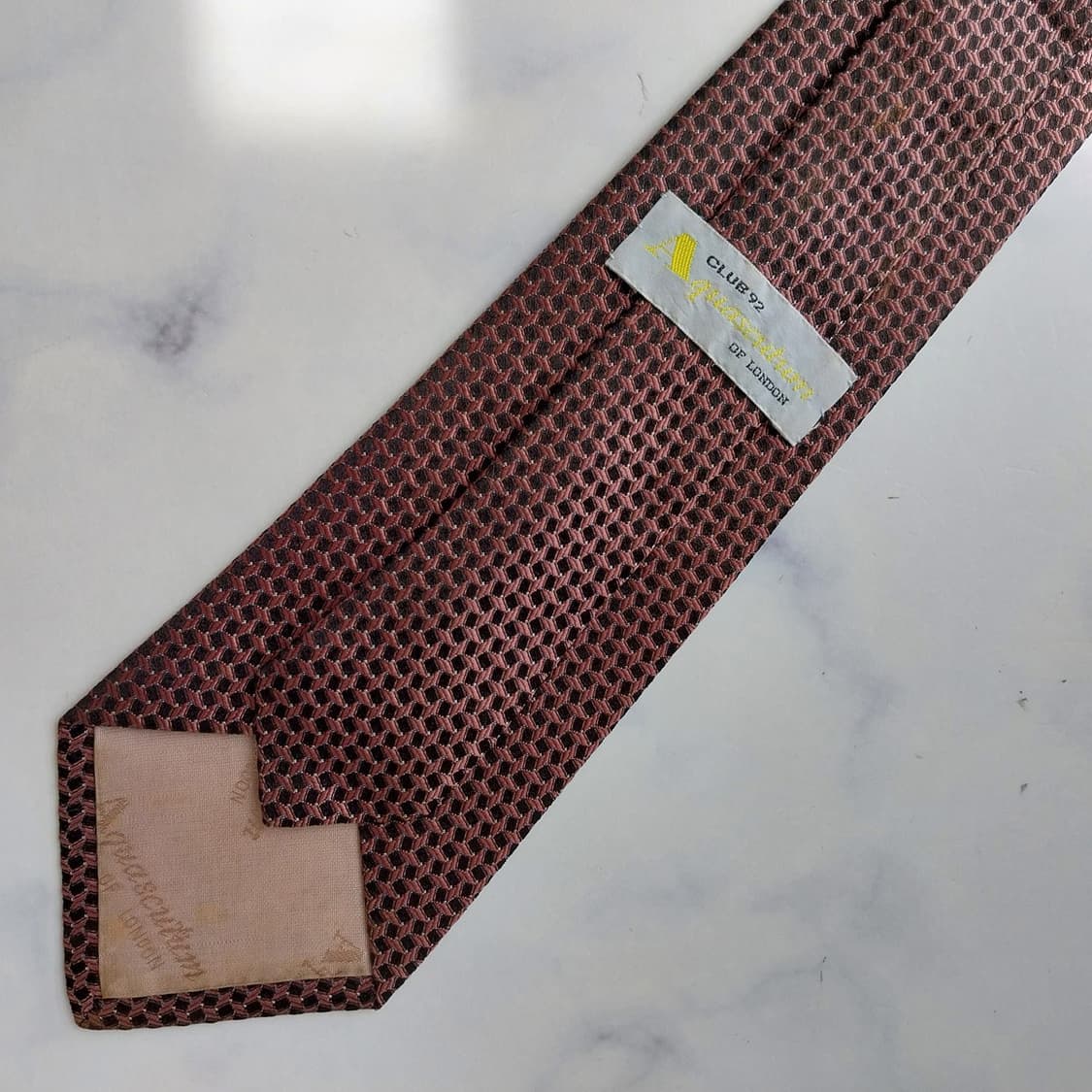 아쿠아스큐텀 브라운 자카드 패턴 넥타이 8.1cm A+등급 K2390 상품이미지7