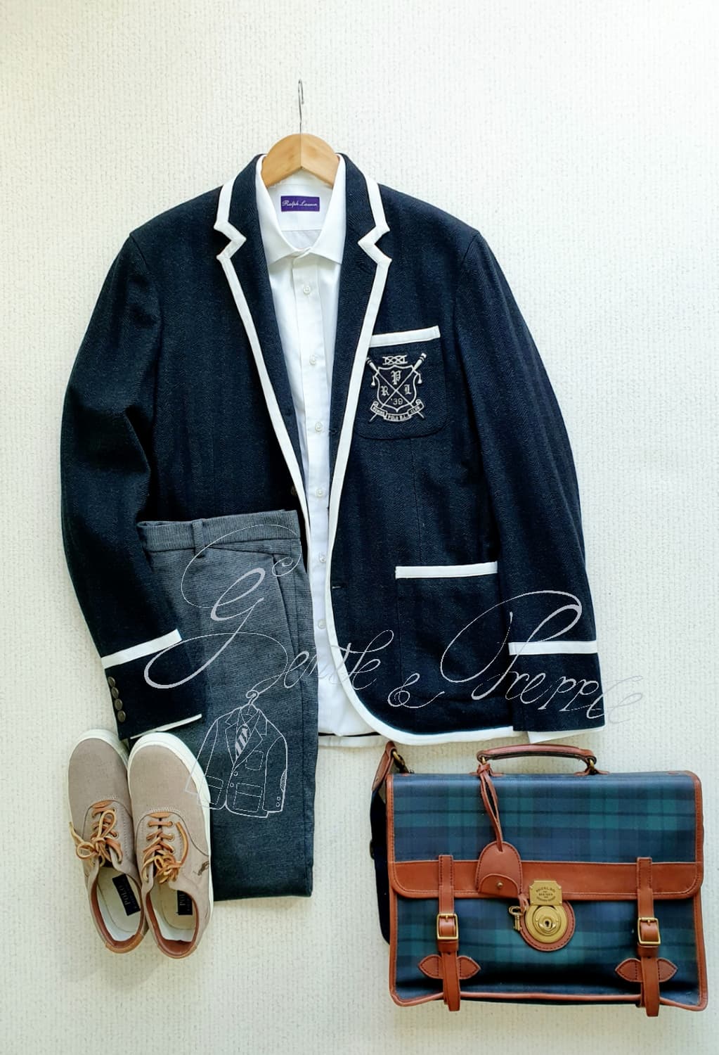 폴로 랄프로렌 와펜 시그니처 블랙 파이핑 자켓 상품이미지1