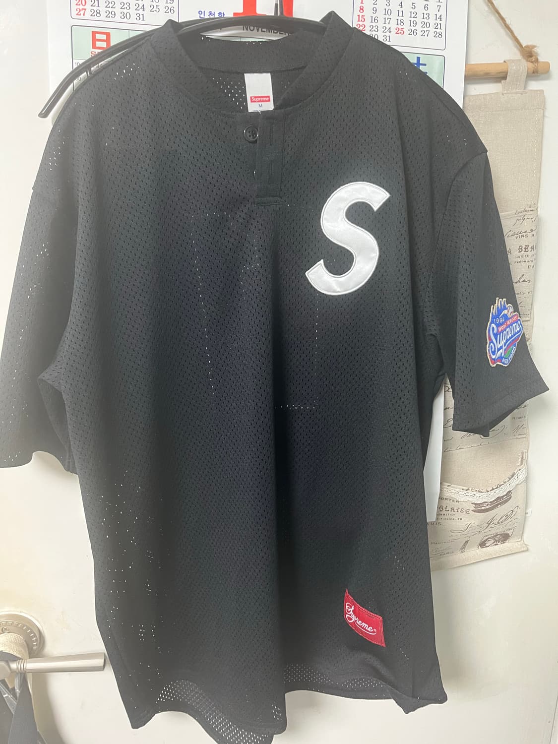 슈프림 S 로고 베이스볼 헨리 블랙25ss 상품이미지2