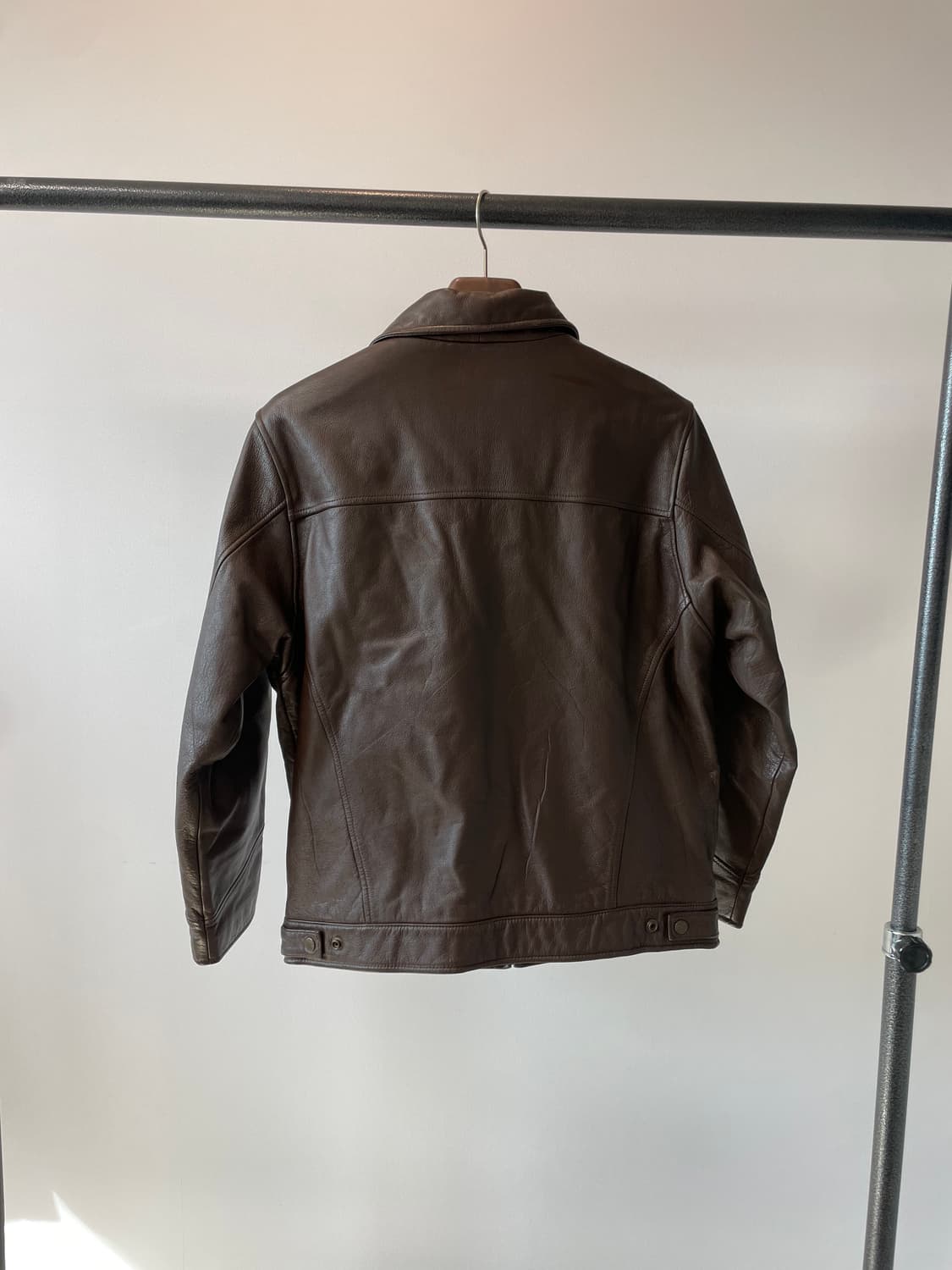 (L) 90s Bugle Boy 버글보이 브라운 소가죽 싱글 레더자켓 상품이미지3