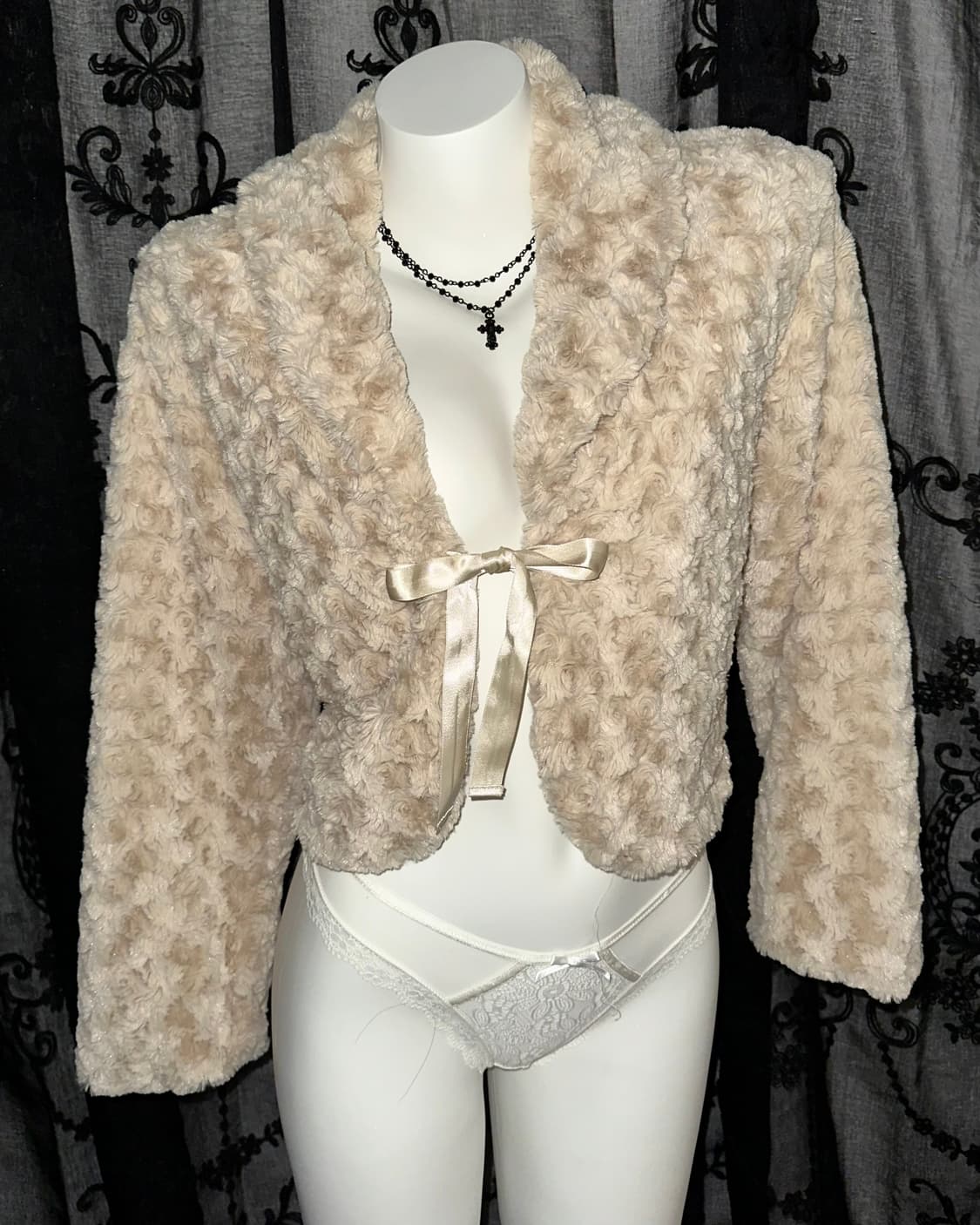 Brown Ribbon Fur Jacket 상품이미지2