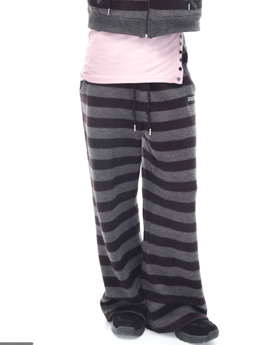 애즈온 COSY STRIPE PANTS 니트 바지 상품이미지1