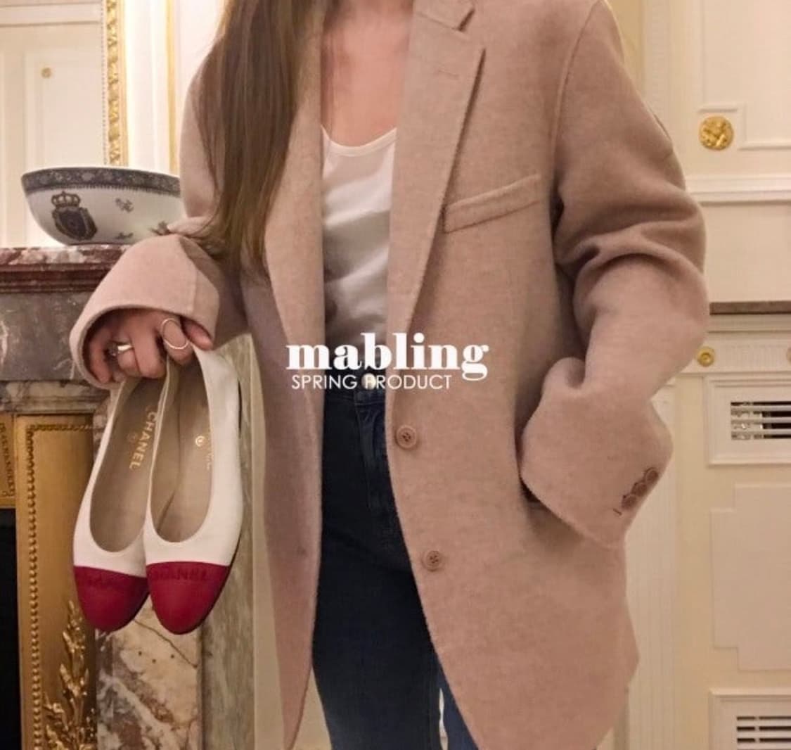 마블링 핸드메이드 핑크코트 상품이미지3