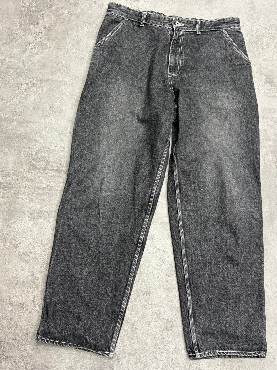 아웃스탠딩 블랙 와이드 데님 팬츠 상품이미지5