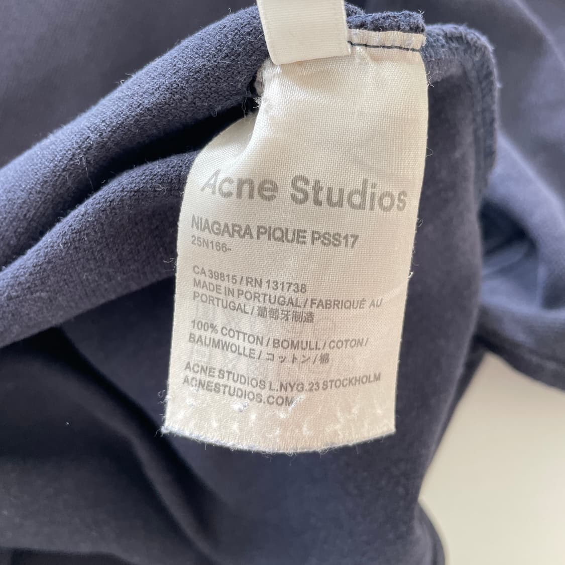 아크네 스튜디오 공용L-XL 네이비 오버핏 반팔 티셔츠 상품이미지7