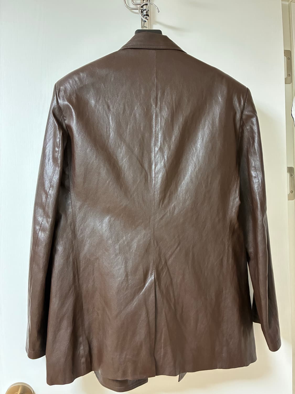 파사드패턴 브라운 가죽 자켓 (레더 하프 자켓) 상품이미지2