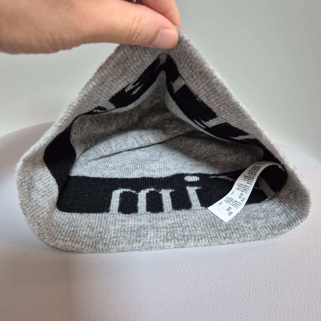 마뗑킴 로고 자카드 숏 비니 그레이 상품이미지8