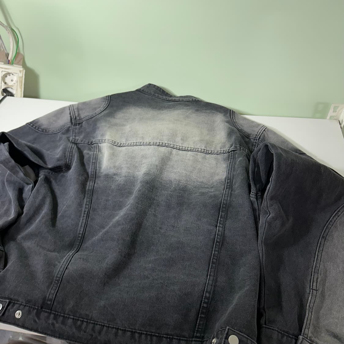 L 트릴리온 빈티지블랙 워시드 투웨이 데님자켓 청자켓 상품이미지6