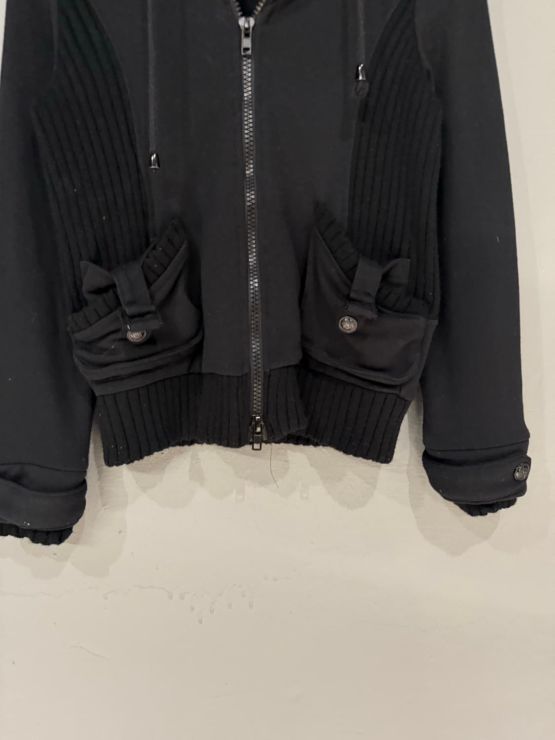 ribbed detail layered collar hood zip-up 상품이미지7