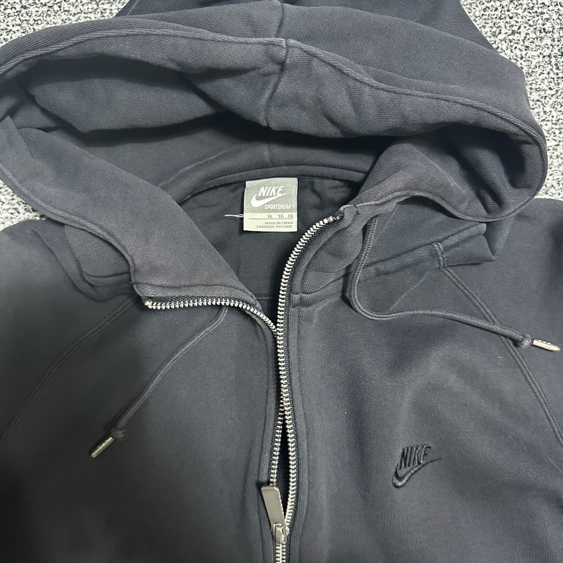 (XL) 나이키 블랙 후드집업 상품이미지2