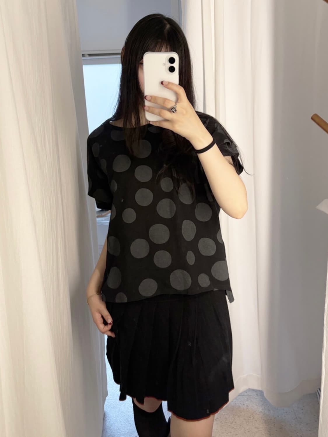 vintage dot batwing top 상품이미지1