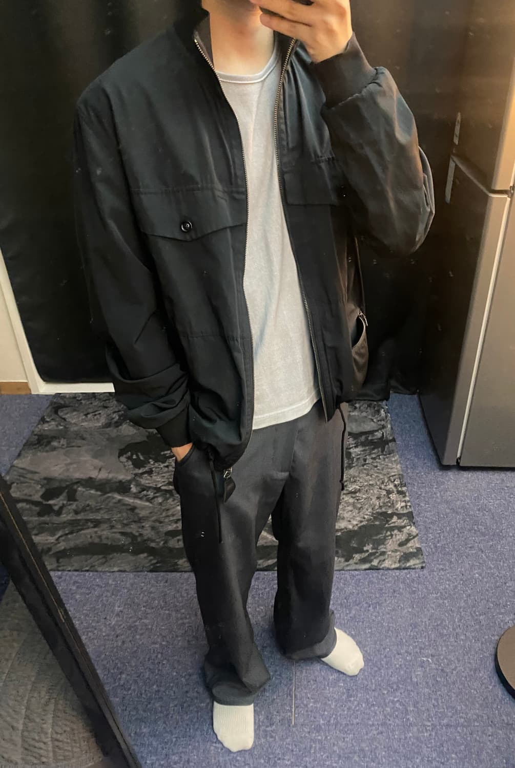 마르지엘라 하이넥 폴리코튼 블루종 상품이미지1