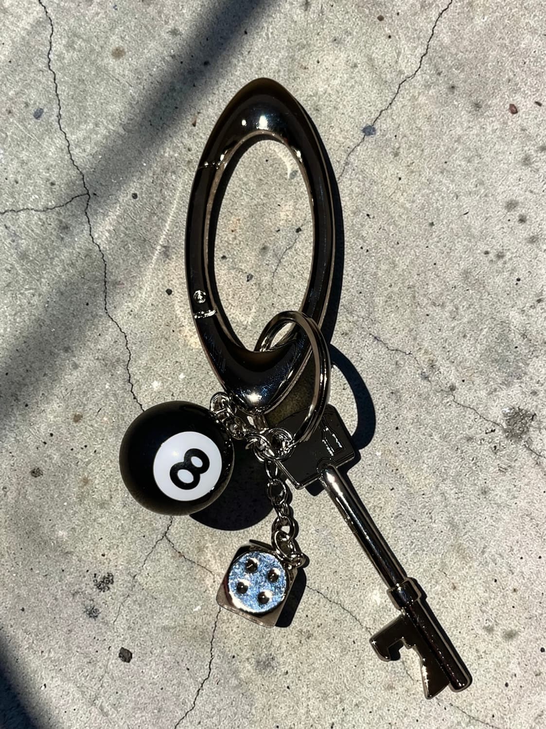 메탈 키링 실버 키홀더 8볼 주사위 키 오브제 키체인 상품이미지1