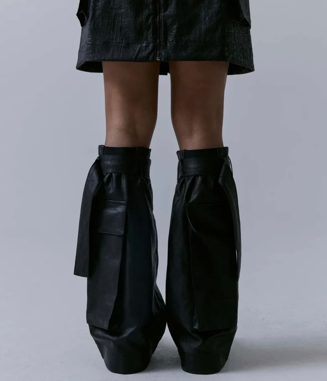 트리밍버드 2-way 레더 레그워머 블랙 상품이미지4