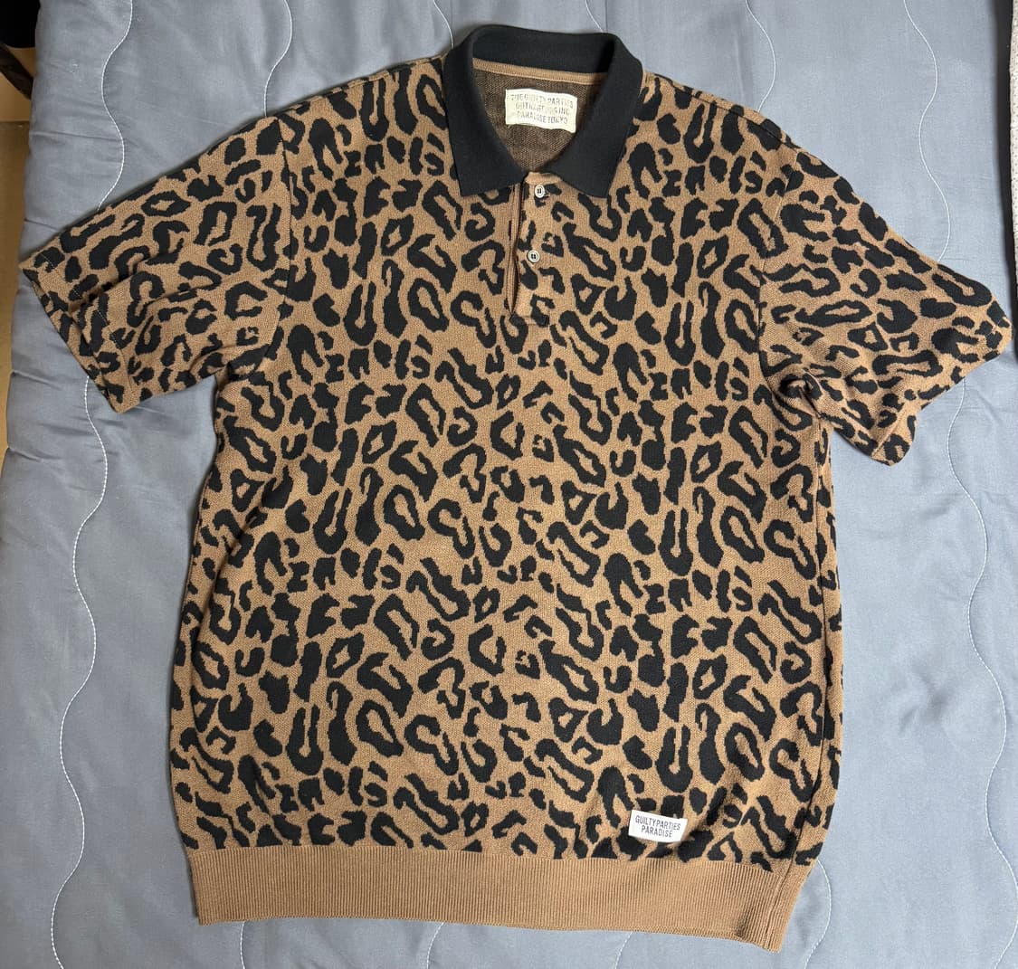 [M] 와코마리아 레오파드 폴로 니트 상품이미지1