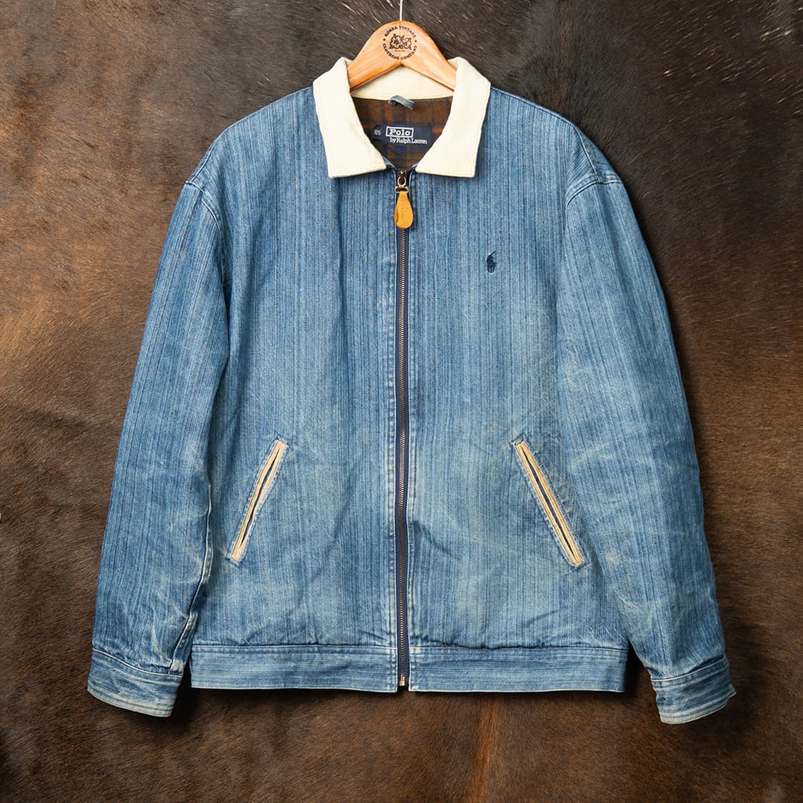[108] 90s~ 폴로 랄프로렌 블랭킷 라이닝 데님자켓 스윙탑  상품이미지1