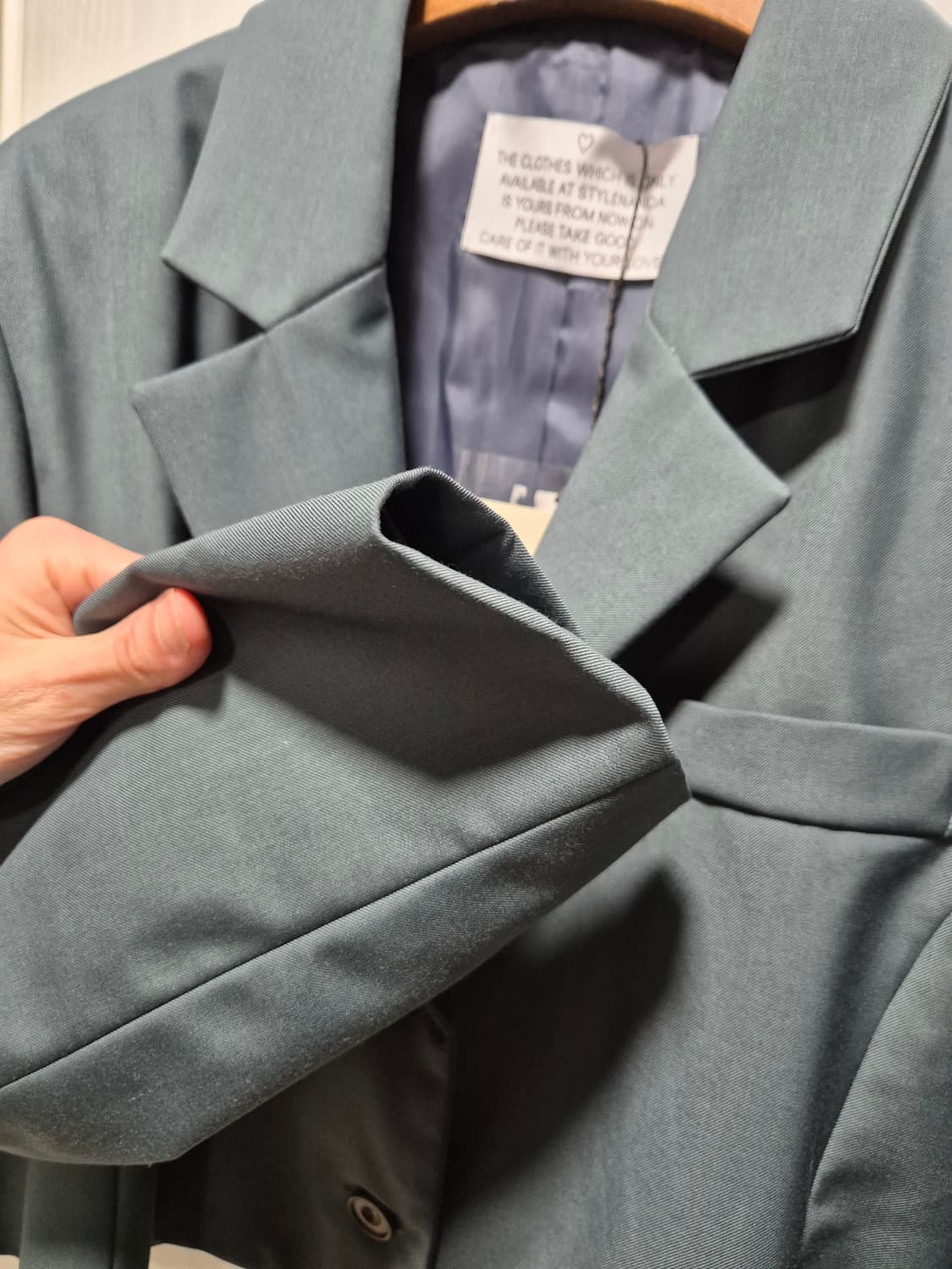 (타임세일)(새상품)스타일난다 크롭 자켓 청록카키 상품이미지6