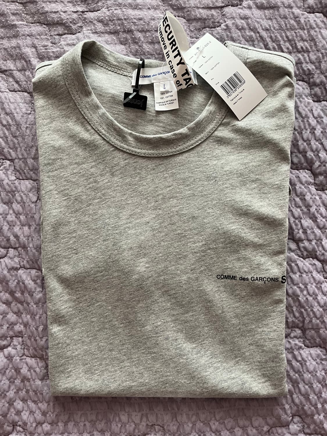[L]25ss 꼼데가르송셔츠 반팔 티셔츠 그레이 새상품 상품이미지2
