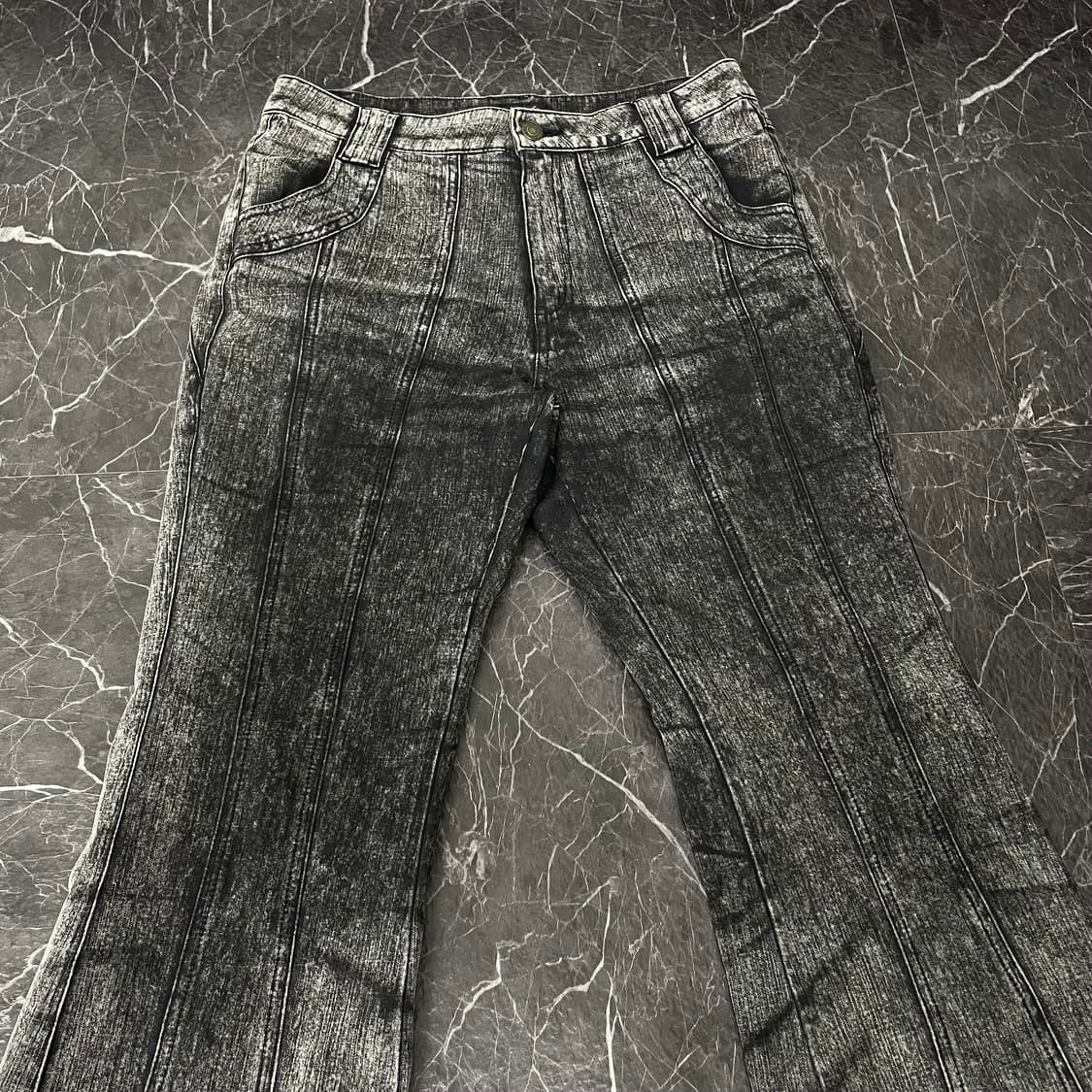 FullHeart 더티 워시드 흑청 부츠컷 데님 팬츠 상품이미지4