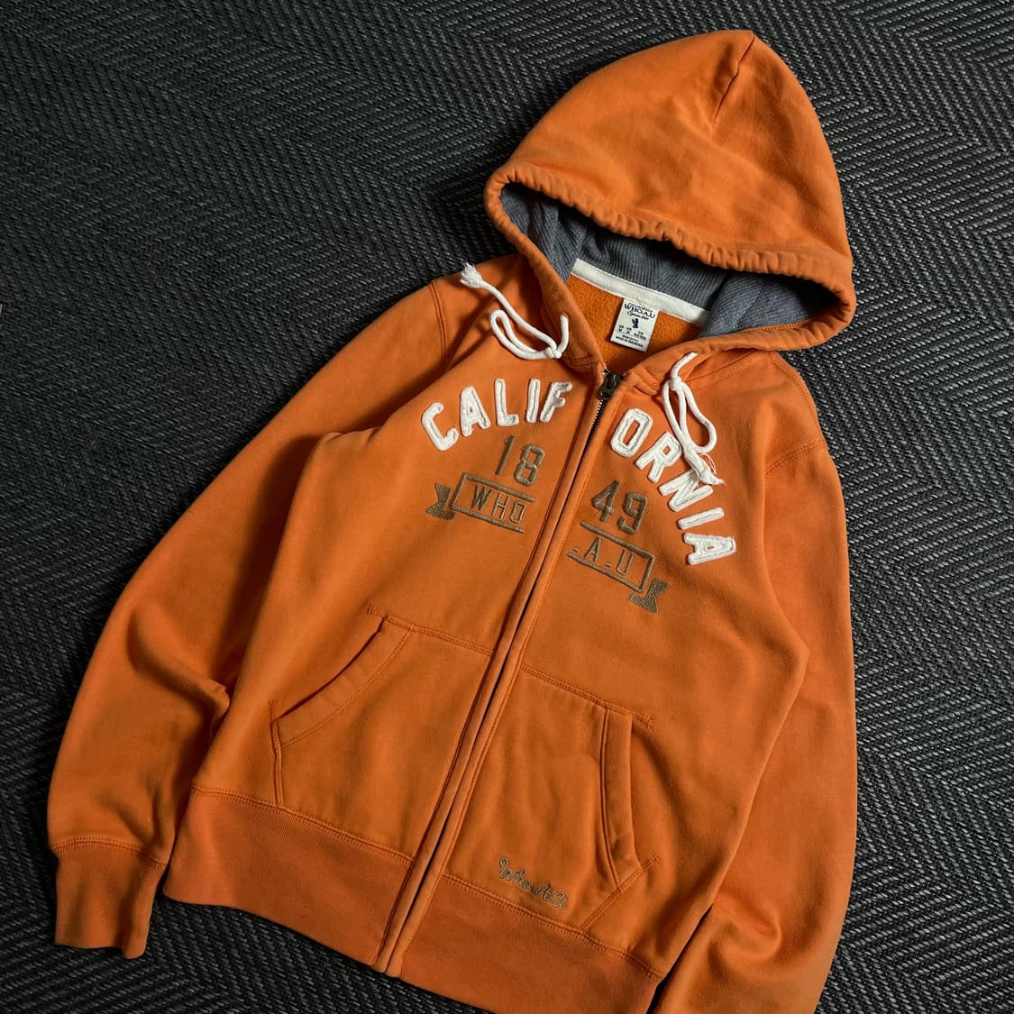 후아유 y2k 올드스쿨 스펠아웃 오렌지 후드집업 y 4155 상품이미지1