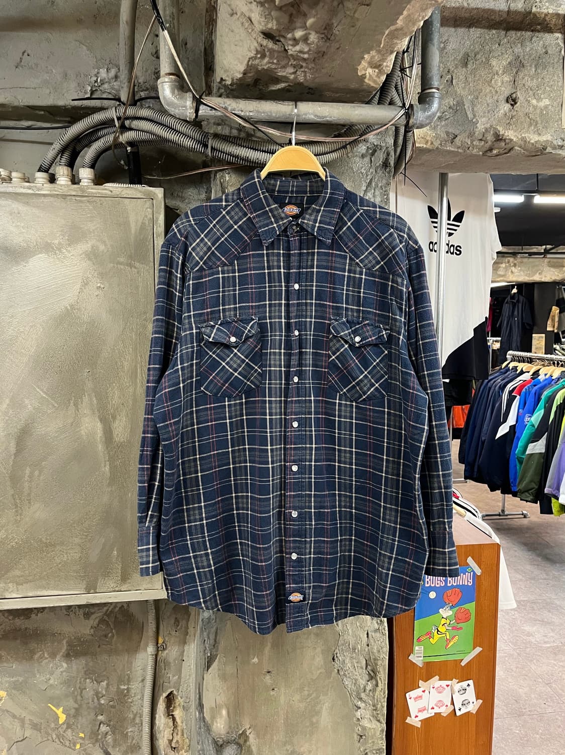 디키즈 버튼 체크 셔츠 네이비 XL #csz2887 상품이미지1