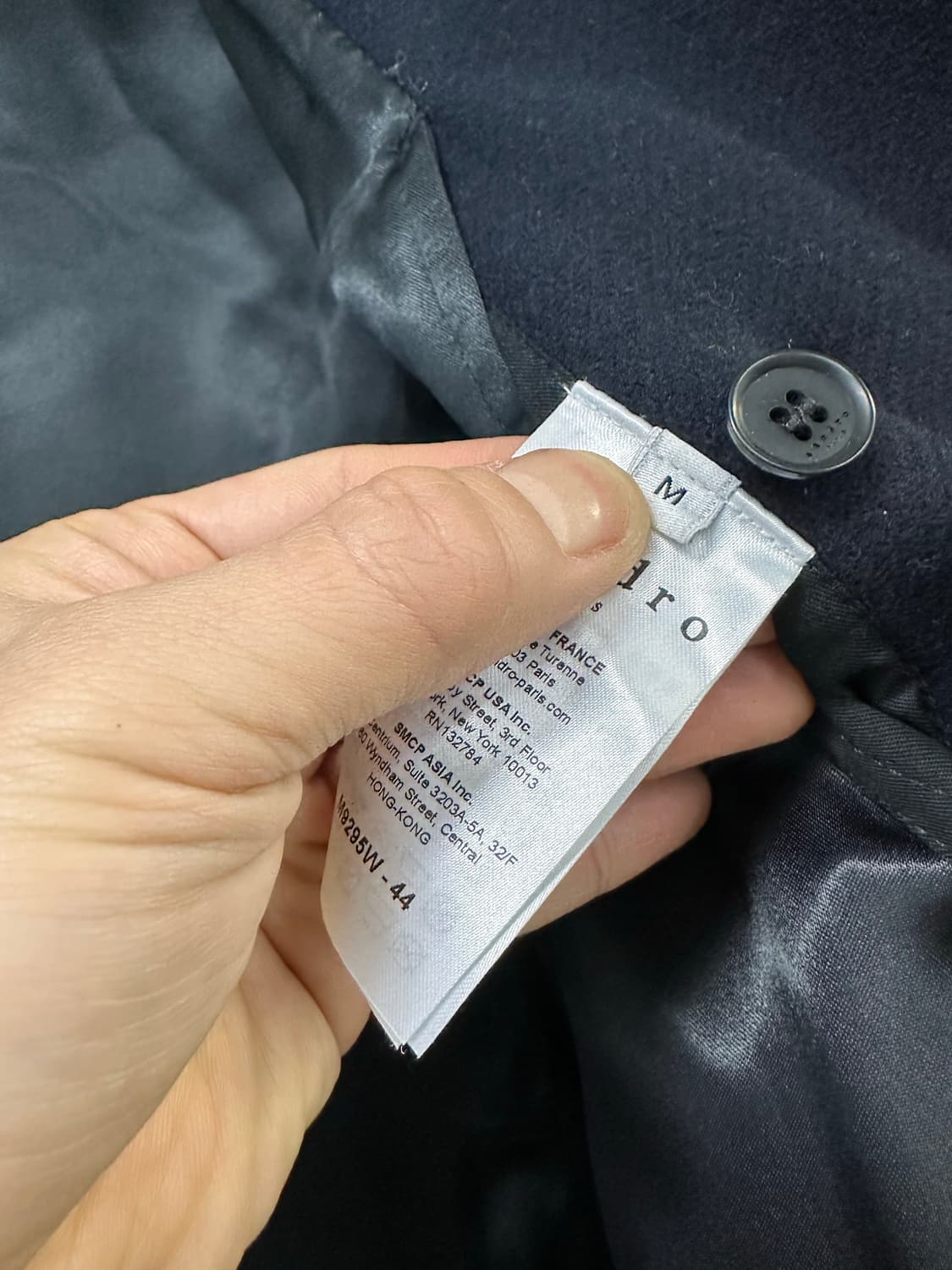 (M)산드로옴므 더블 브레스티드 피코트 다크네이비 상품이미지7