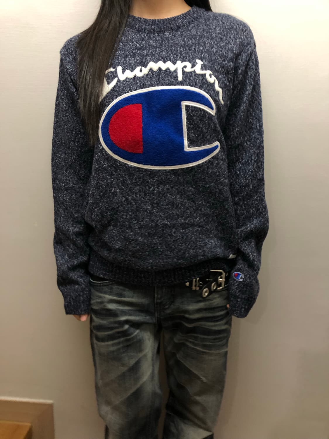 빈티지 챔피온 그레이 니트 상품이미지1